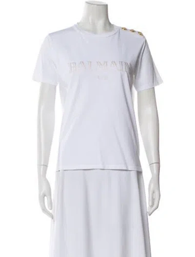 Pre-owned Balmain Graphic Print Crew Neck T-shirt In Multi