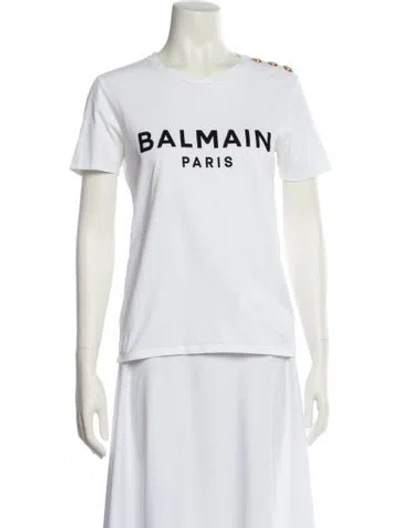 Pre-owned Balmain Graphic Print Crew Neck T-shirt In Multi
