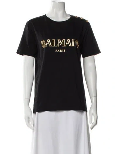 Pre-owned Balmain Graphic Print Crew Neck T-shirt In Multi
