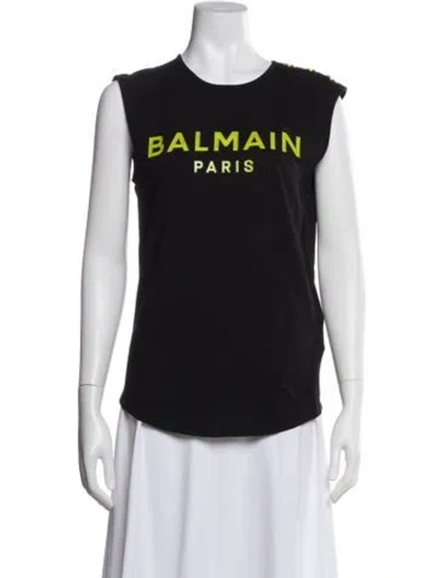 Pre-owned Balmain Graphic Print Crew Neck T-shirt In Multi