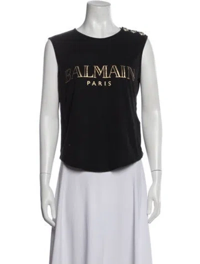 Pre-owned Balmain Graphic Print Crew Neck T-shirt In Multi
