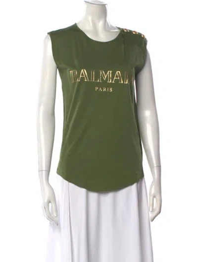 Pre-owned Balmain Graphic Print Crew Neck T-shirt In Multi