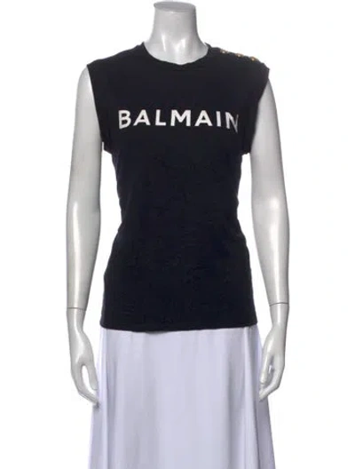 Pre-owned Balmain Graphic Print Crew Neck T-shirt In Multi