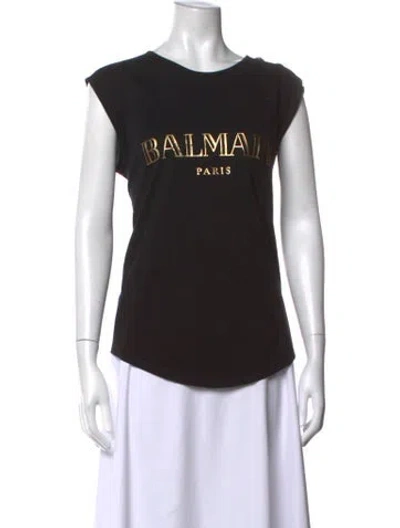 Pre-owned Balmain Graphic Print Crew Neck T-shirt In Multi