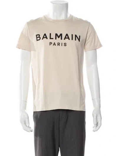 Pre-owned Balmain Graphic Print Crew Neck T-shirt In Neutral