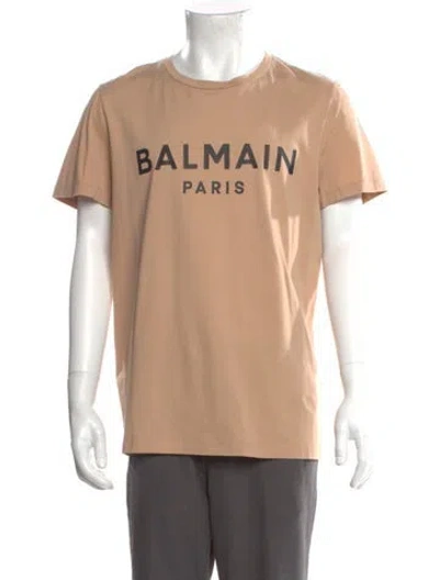 Pre-owned Balmain Graphic Print Crew Neck T-shirt In Neutral