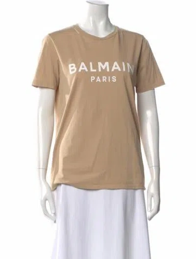 Pre-owned Balmain Graphic Print Crew Neck T-shirt In Neutral