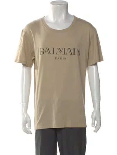 Pre-owned Balmain Graphic Print Crew Neck T-shirt In Neutral