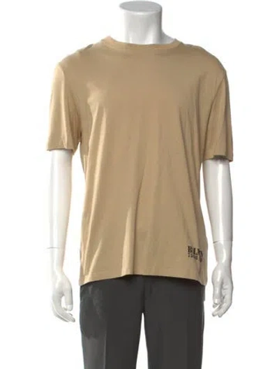Pre-owned Balmain Graphic Print Crew Neck T-shirt In Neutrals