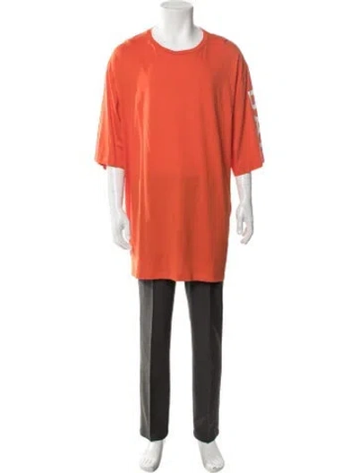 Pre-owned Balmain Graphic Print Crew Neck T-shirt In Orange