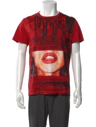 Pre-owned Balmain Graphic Print Crew Neck T-shirt In Red