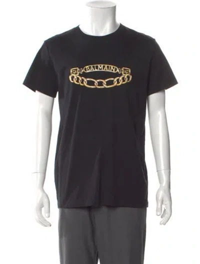 Pre-owned Balmain Graphic Print Crew Neck T-shirt W/ Tags In Black