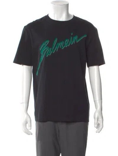 Pre-owned Balmain Graphic Print Crew Neck T-shirt W/ Tags In Black