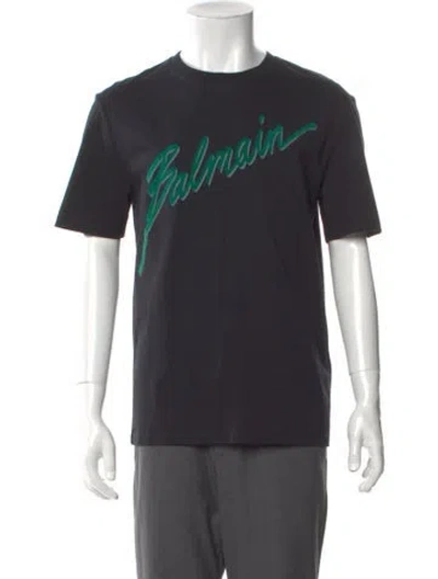 Pre-owned Balmain Graphic Print Crew Neck T-shirt W/ Tags In Black