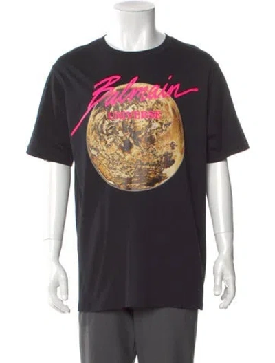 Pre-owned Balmain Graphic Print Crew Neck T-shirt W/ Tags In Black
