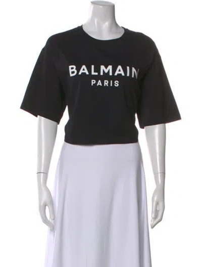 Pre-owned Balmain Graphic Print Crew Neck T-shirt W/ Tags In Black