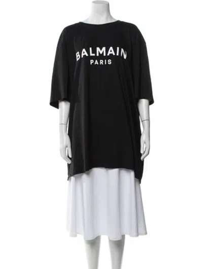 Pre-owned Balmain Graphic Print Crew Neck T-shirt W/ Tags In Black