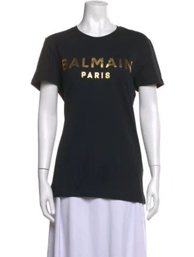 Pre-owned Balmain Graphic Print Crew Neck T-shirt W/ Tags In Black