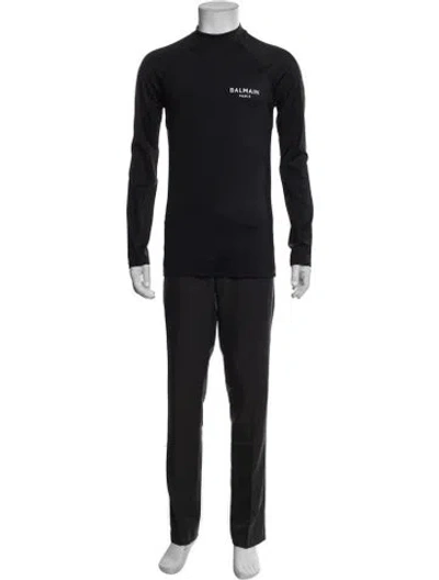 Pre-owned Balmain Graphic Print Crew Neck T-shirt W/ Tags In Blue