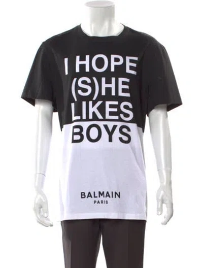 Pre-owned Balmain Graphic Print Crew Neck T-shirt W/ Tags In Multi