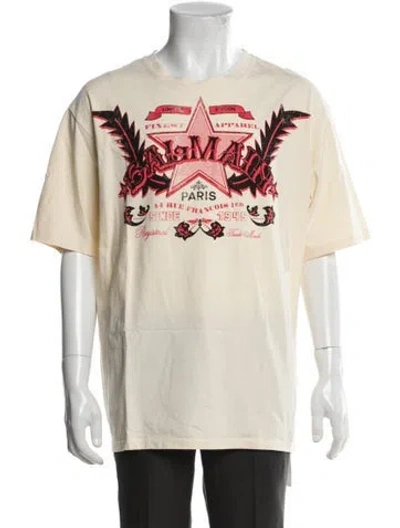 Pre-owned Balmain Graphic Print Crew Neck T-shirt W/ Tags In Neutral