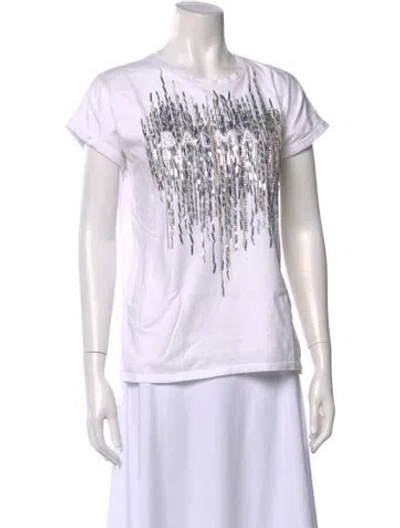 Pre-owned Balmain Graphic Print Crew Neck T-shirt In White