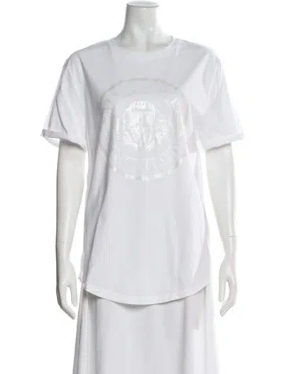 Pre-owned Balmain Graphic Print Crew Neck T-shirt In White