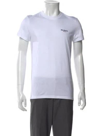 Pre-owned Balmain Graphic Print Crew Neck T-shirt In White