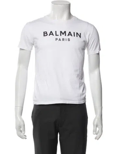 Pre-owned Balmain Graphic Print Crew Neck T-shirt In White