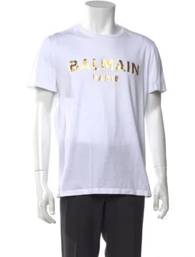 Pre-owned Balmain Graphic Print Crew Neck T-shirt In White