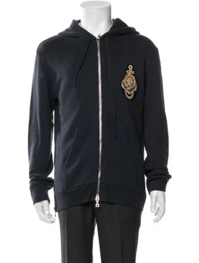Pre-owned Balmain Graphic Print Jacket In Blue