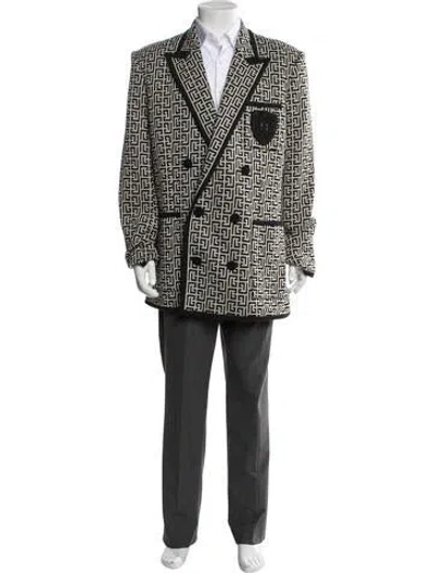 Pre-owned Balmain Graphic Print Jacket W/ Tags In Black