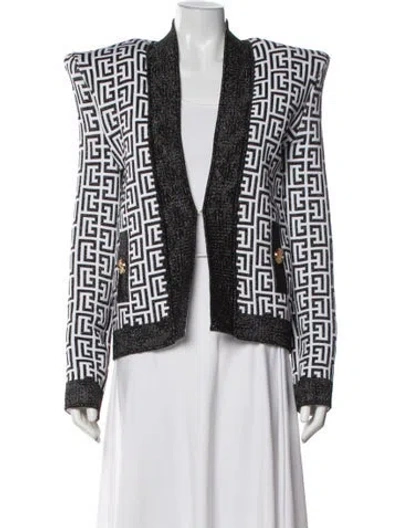Pre-owned Balmain Graphic Print Jacket In White