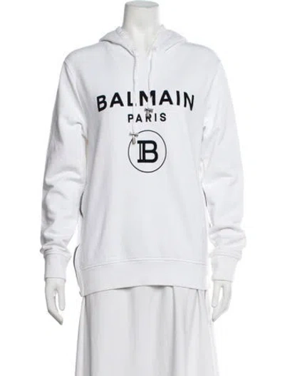 Pre-owned Balmain Graphic Print Jacket In White