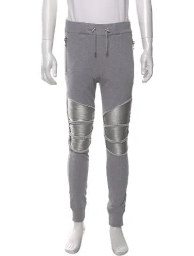 Pre-owned Balmain Graphic Print Joggers In Gray