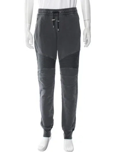 Pre-owned Balmain Graphic Print Joggers In Gray