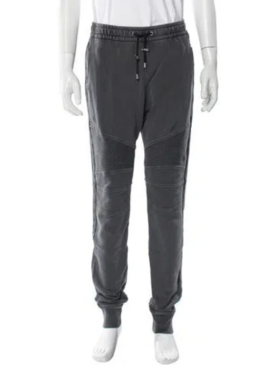 Pre-owned Balmain Graphic Print Joggers In Gray