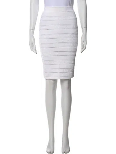 Pre-owned Balmain Graphic Print Knee-length Skirt W/ Tags In Neutral
