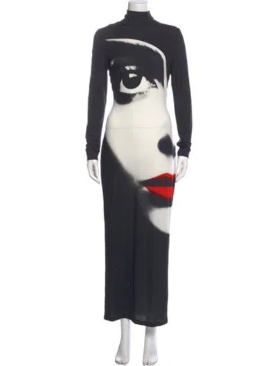 Pre-owned Balmain Graphic Print Long Dress In Multi