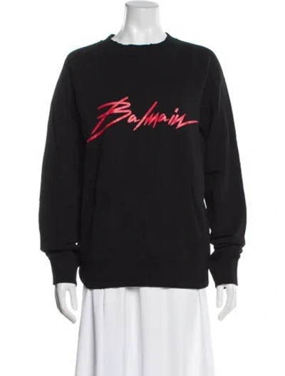 Pre-owned Balmain Graphic Print Long Sleeve In Black