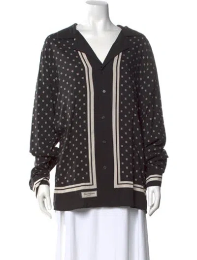 Pre-owned Balmain Graphic Print Long Sleeve Shirt In Black