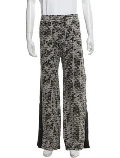 Pre-owned Balmain Graphic Print Lounge Bottoms W/ Tags In Black
