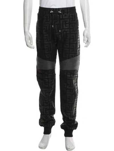 Pre-owned Balmain Graphic Print Lounge Bottoms W/ Tags In Black