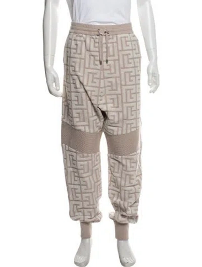 Pre-owned Balmain Graphic Print Lounge Bottoms W/ Tags In Neutrals