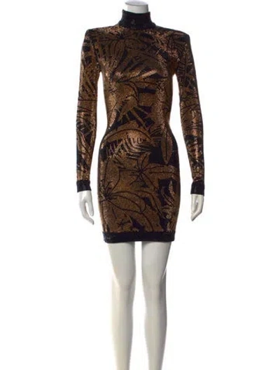 Pre-owned Balmain Graphic Print Mini Dress In Multi