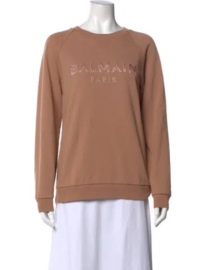 Pre-owned Balmain Graphic Print Mini Dress In Neutral