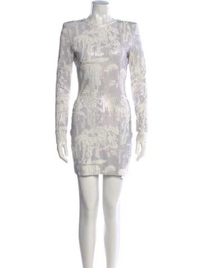 Pre-owned Balmain Graphic Print Mini Dress In Pink