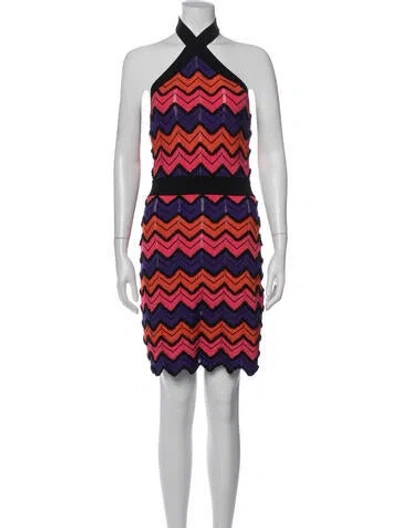 Pre-owned Balmain Graphic Print Mini Dress In Red