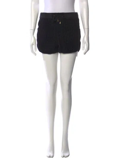 Pre-owned Balmain Graphic Print Mini Shorts In Black