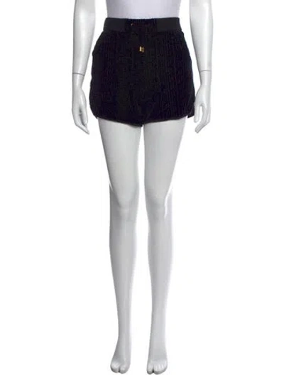 Pre-owned Balmain Graphic Print Mini Shorts In Black